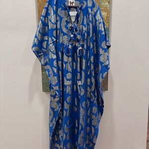 Meghan LA Blue and Silver Maxi Dress